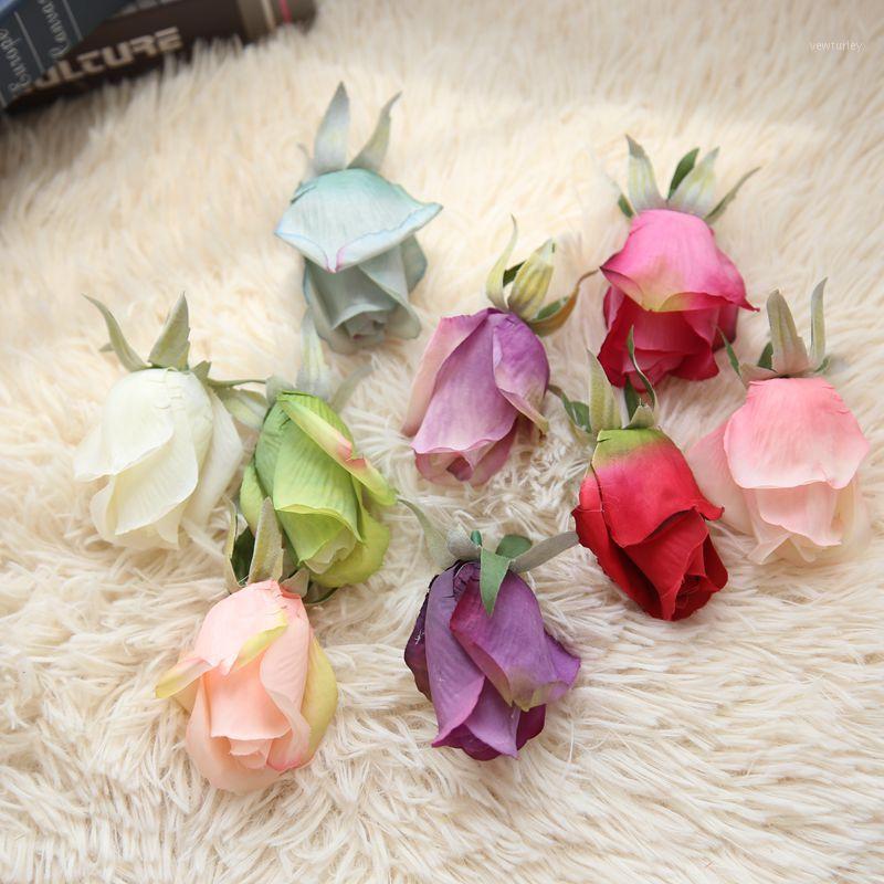 

30Pcs Mini Roses Buds 4.5CM Artificial Silk Fake Flower Head for Wedding Home DIY Decoration Festive Party Supplies1, Blue