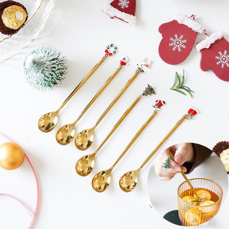 

New Year Decor 2021 Gold Silver Spoon Christmas Decorations for Home Christmas Home Deco Decoration Xmas Gifts Natal1