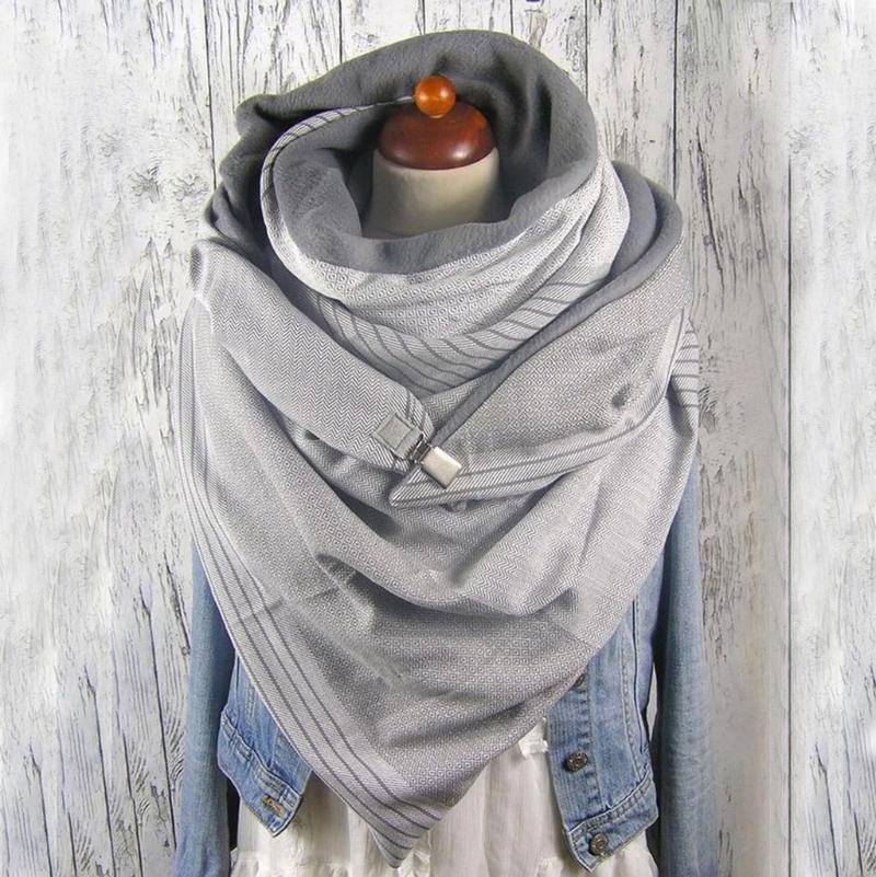 

Scarves 2021 Luxury Fashion Women Soild Button Soft Wrap Casual Warm Shawls Foulard Femme Accesorios Mujer Scarf F9