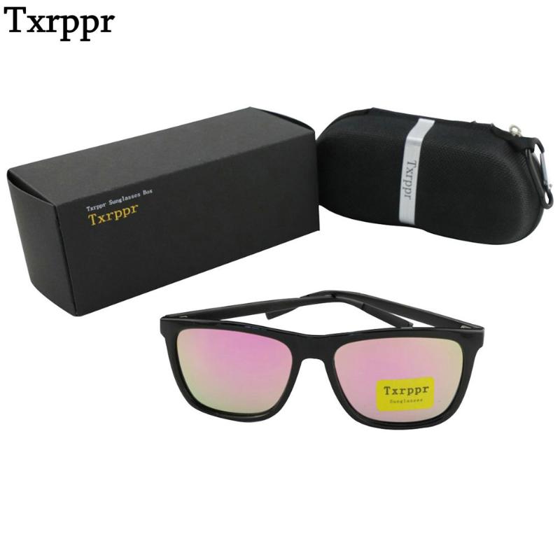 

Txrppr Fashion Sunglasses Women Popular Brand Designer Black Frame pink polarized colorful Accessories Sun Glasses for box