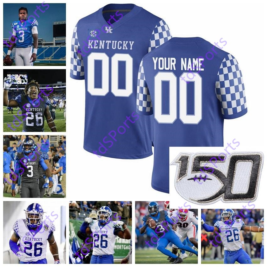 

Kentucky Wildcats College Football Jerseys 1 Lynn Bowden Jr. 3 Terry Wilson 26 Benny Snell Jr. 8 Danny Clark Asim Rose Jr. Customize, As shown in illustration