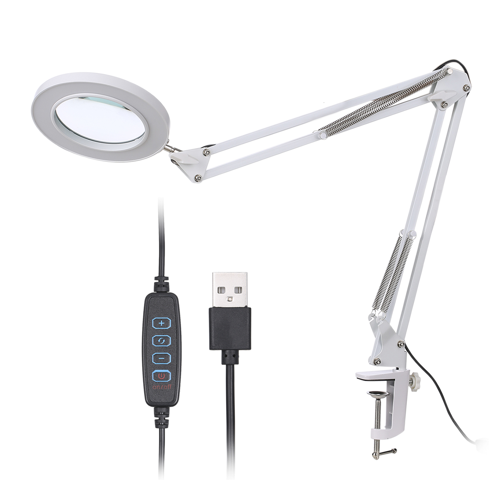 

2021 New Foldable Professional 8x Magnifying Glass Desk Magnifier Led Light Reading with Three Dimming Modes Usb Power Supply Yzwd