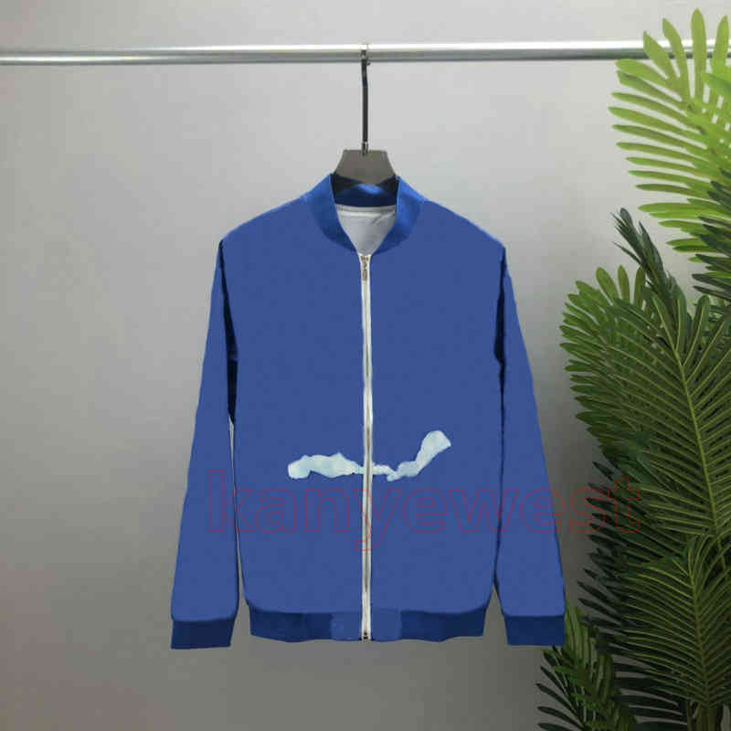 

Europe Autumn designer jacket fashion clothing mens body letter print coat White clouds printing coats womens blue outwear jacket