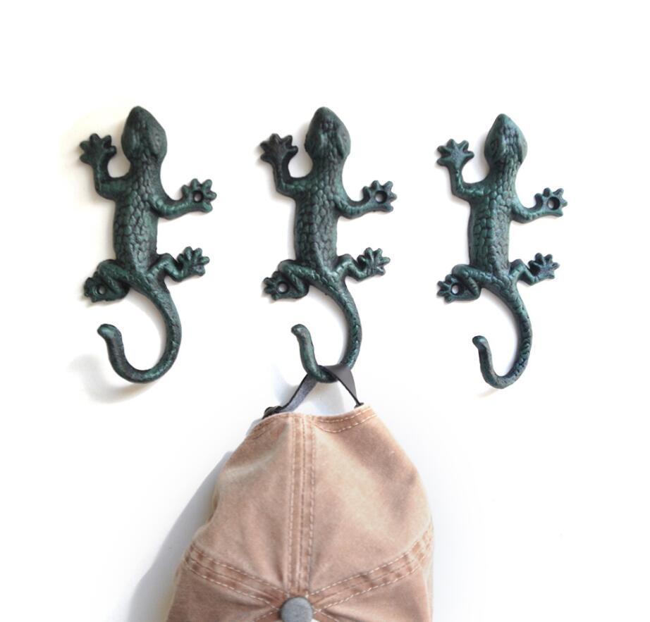 Iron gecko hooks American cast rails Zakka groceries garden decoration curtain hook country style-image-634415539