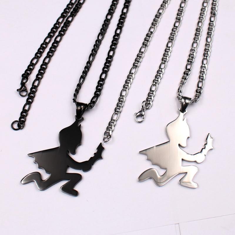 

XMAS Gifts stainless steel black Hatchet man pendant necklace Chain 4mm 24'' for Mens HIp-hop