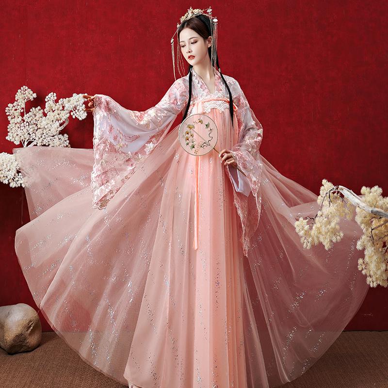 

2020 Hanfu Women Summer Fairy Dress Ancient Traditional Chinese Folk Dance Costumes Improved Hanfu Dress Festival Outfit SL4145, Style 3 3 meters
