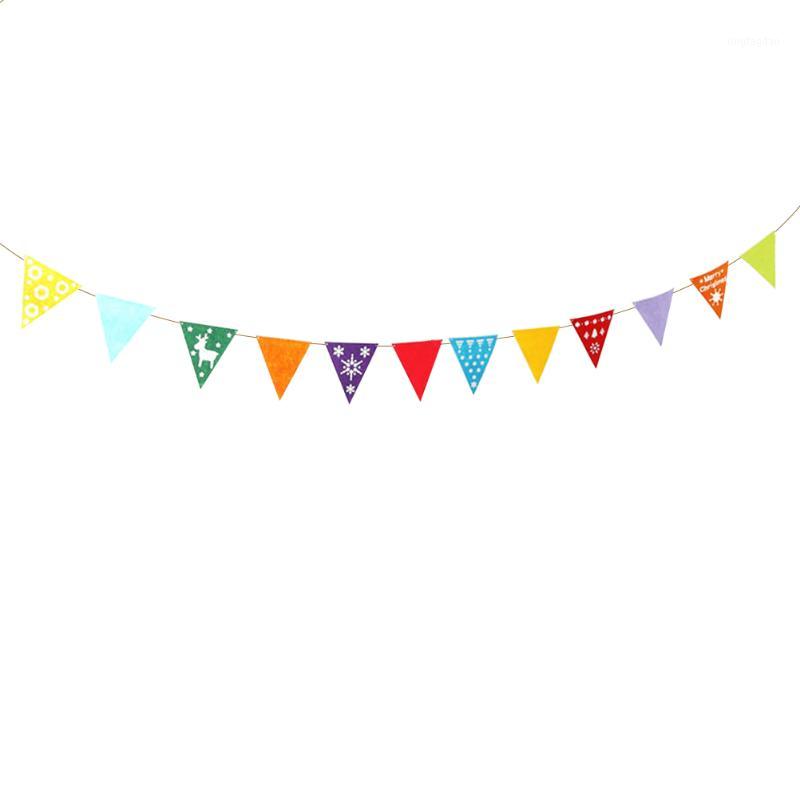 

Colorful Pennant Christmas Banner Triangle Flags Felt Bunting Garland Banner Decoration for Kids Room Holiday1