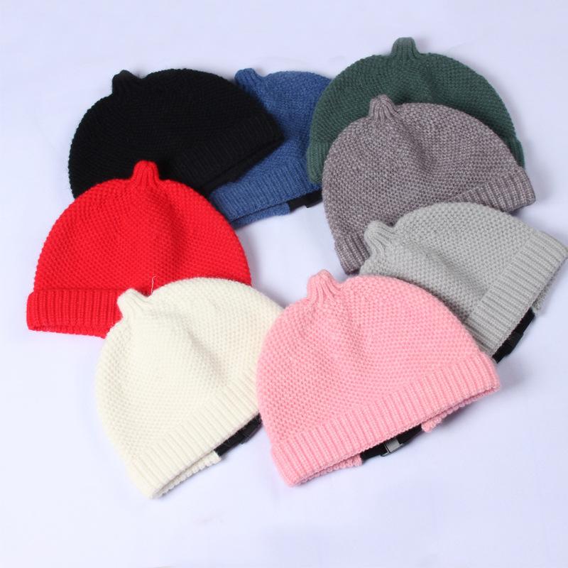 

Fashion Solid Color Knitted Beanies Hat Winter Warm Ski Hats Men Women Multicolor Skullies Caps Soft Elastic Cap Adjustable Hat