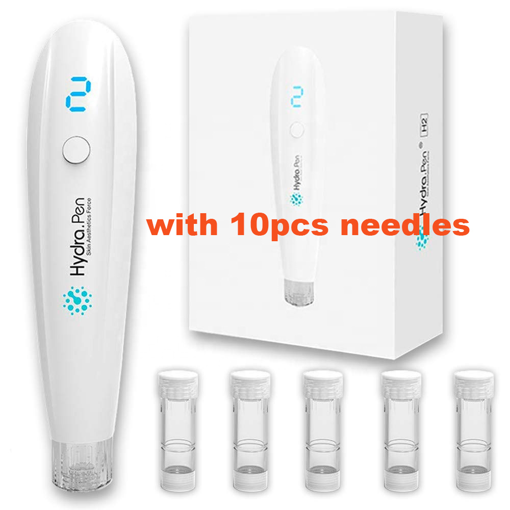 

New HydraPen H2 Derma Roller Skin care Automatic Serum Applicator Hydra Pen Microneedling Derma Pen with 10pcs needle cartridges