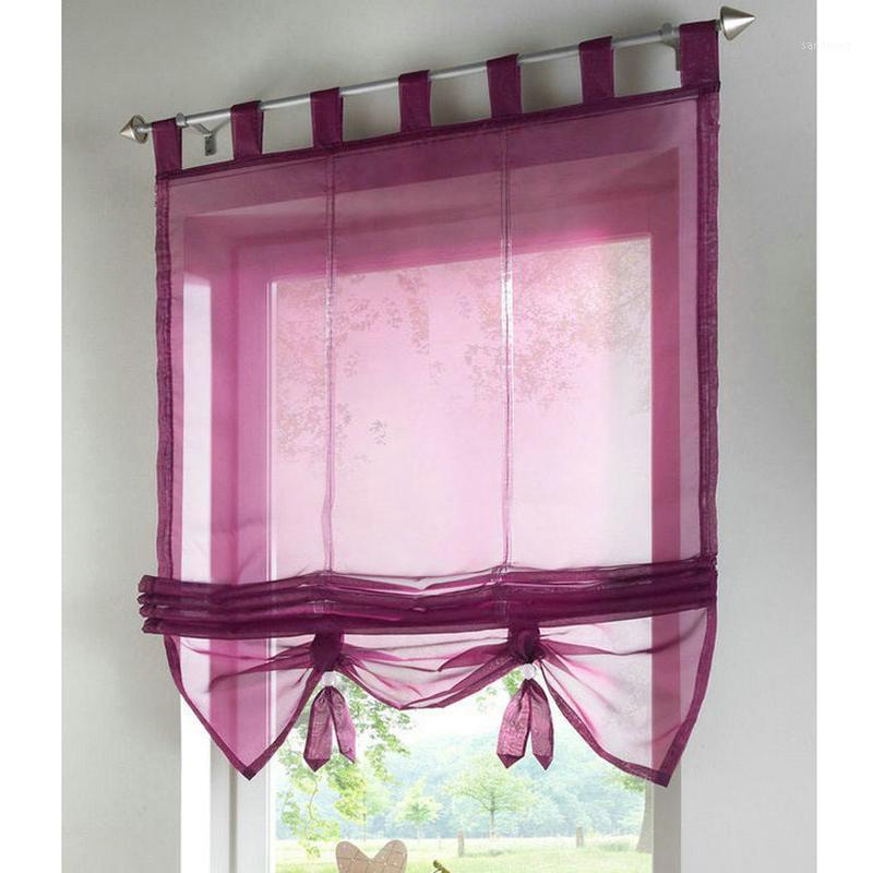 

Curtains For Kitchen Simple Roman Solid Sheer Curtain For Window door Tulle Polyester Voile Screening Panel Lifting Tube1, 1pc curtain