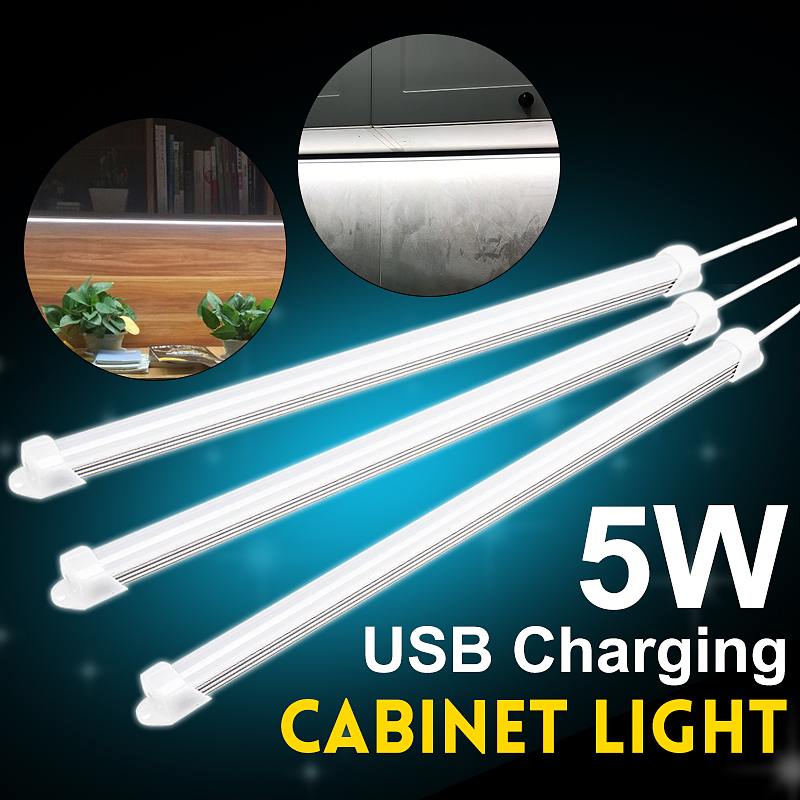 

1/2/4 Pcs USB Under Cabinet Lights Closet Drawer Cupboard Lamp LED Kitchen Indoor Lighting 5W 4000K 1.8m Night Lights