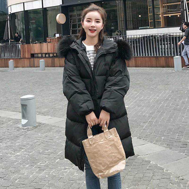 

Winter Jacket Women New 2020 Coats Artificial raccoon hair collar Female Parka black Thick Cotton Padded Lining Ladies -XXL1, Beige