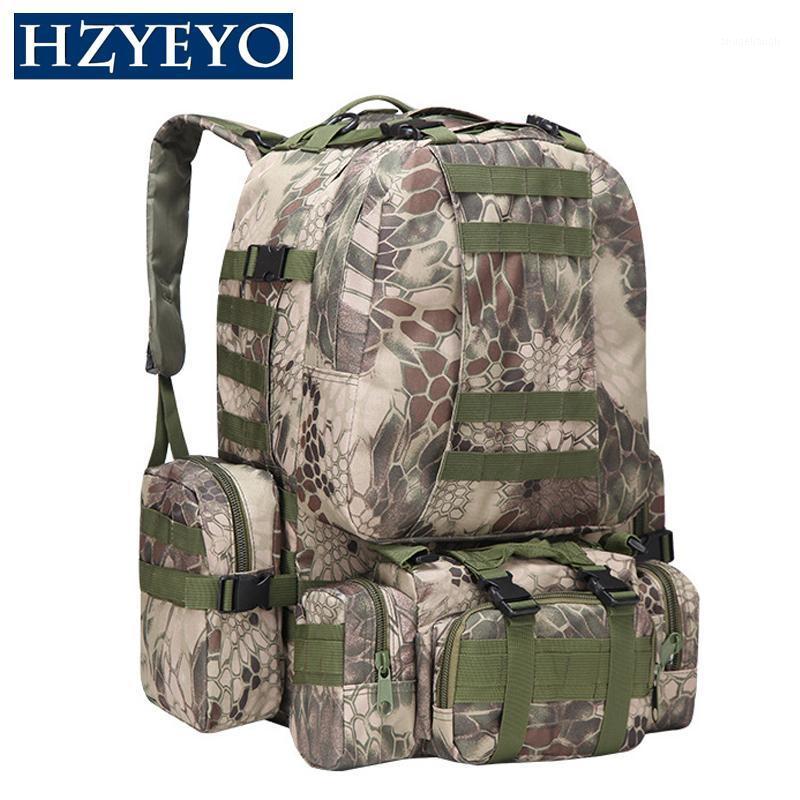 

HZYEYO 50L Water Resistant Camouflage Backpack for Outdoor Climbing Hiking Camping 11 Colors Multifunction Sport Bag , B-081, No 1