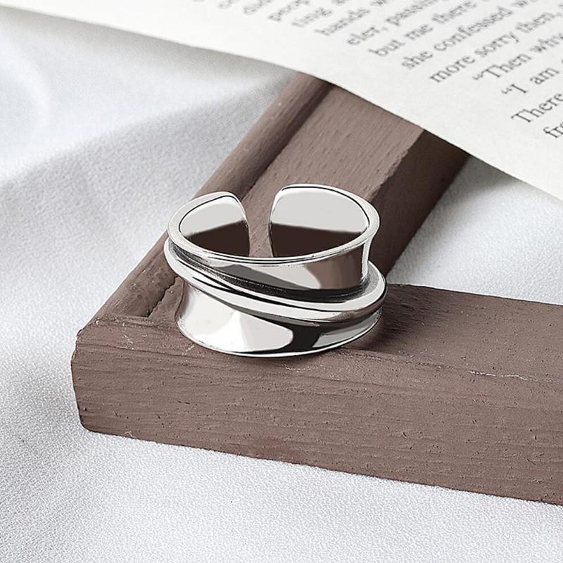 

KOFSAC 2020 Charm Female 925 Sterling Silver Ring Trendy Simple Width Rings Women Vintage Jewelry Party Accessories