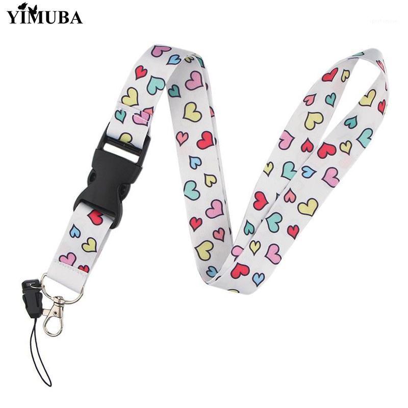 

Mini Colorful Heart Keychain Hang Rope Lariat Lanyards for Keys ID Card Pass Gym Badge Holder Neck Straps Keyring Cute Ornaments1