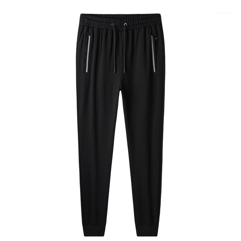 

2020 Autumn New Style Casual Sports Pants Male Elastic Waist Sweatpants Male Autumn and Winter Fashion Skinny Ankle Banded Pants1, Black and white with pattern