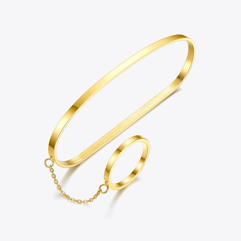 

ENFASHION Ring Bracelets Bangles For Women Femme Stainless Steel Gold Color Armband Fashion Jewelry 2020 Pulseras Mujer B202176