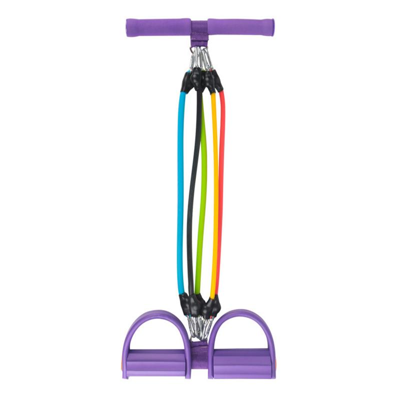 

TPE Foot Pedal Resistance Band Portable Home Gym 5 Tube Yoga Body Building Elastic Pull Rope Adjustable Workout Exercise