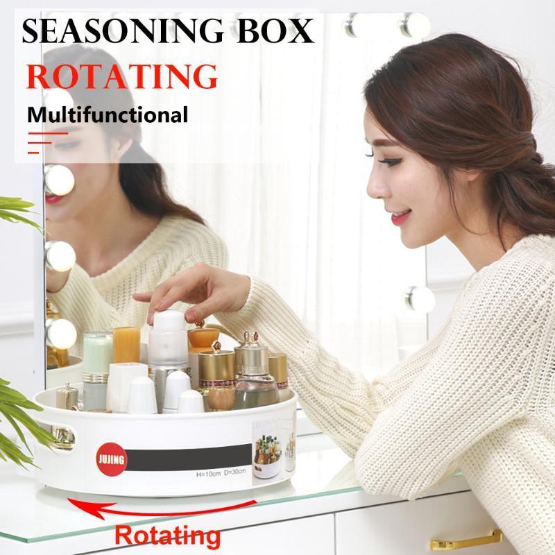 

Non-Slip Rotating Storage Tray Fruit Snack Dried Storage Plate Multifunctional Plastic Desktop Organizer For Kitchen Bathroom1