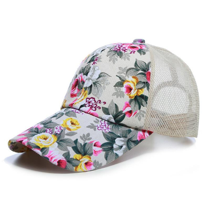 

Sunscreen Rose Floral Print Baseball Cap For Women Men Sport Mesh Caps Breathable Casual Golf Hats Snapback Hat, Pink
