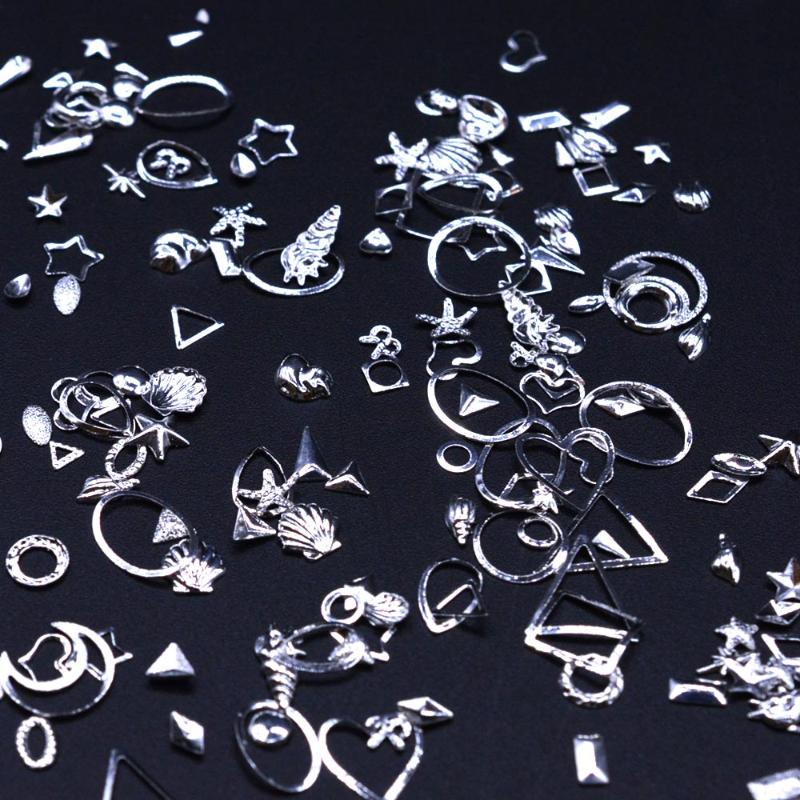 

100pcs/pack 3D Shiny Alloy Nail Art Decoration Star Sun Sea Animal 13 Shapes Nails stud Metal Butterfly Nail Jewelry