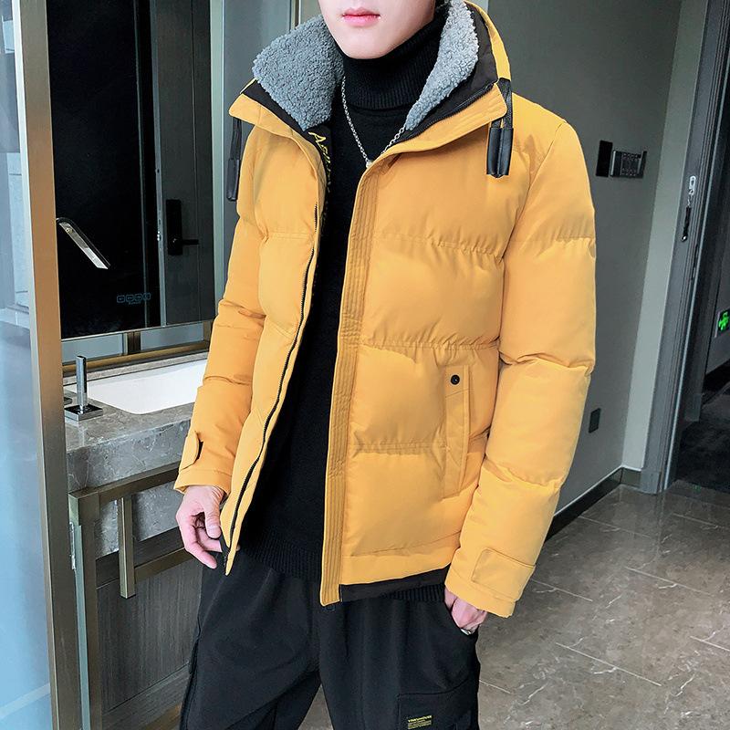 

Boutique coat winter coats male han edition brief paragraph 2020 new feather cotton-padded jacket winter jacket of bread, Black