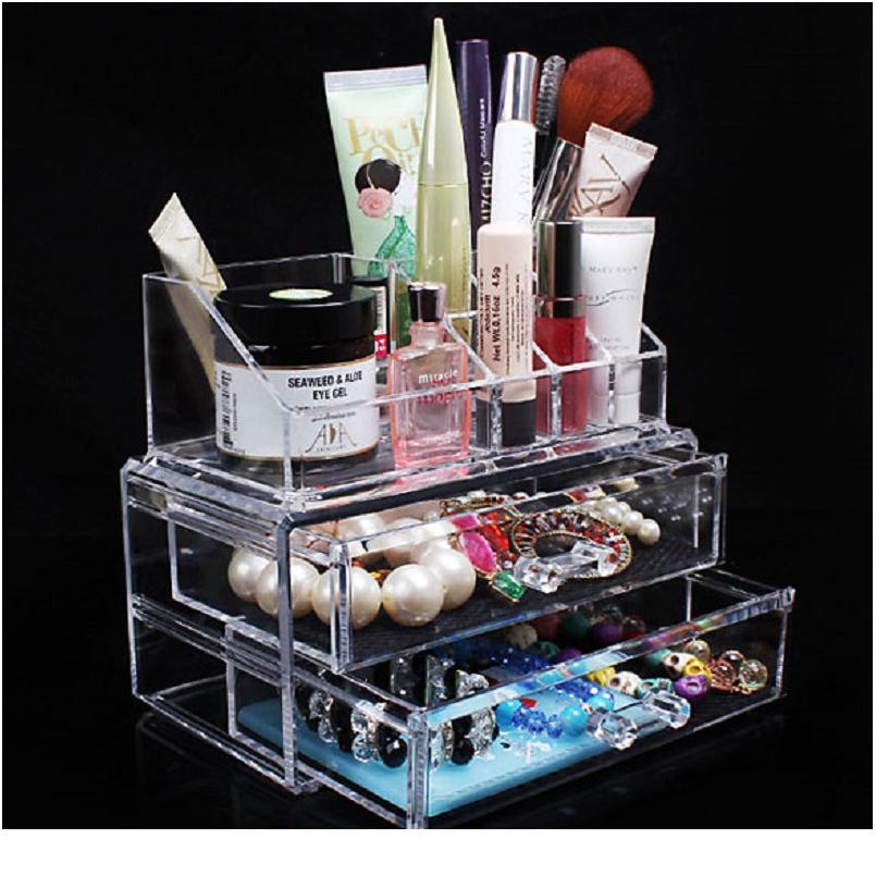 

Portable Transparent Makeup Organizer Storage Box Acrylic Makeup Display Organizer Holder Drawers Box For Makeup Stor bbysXH