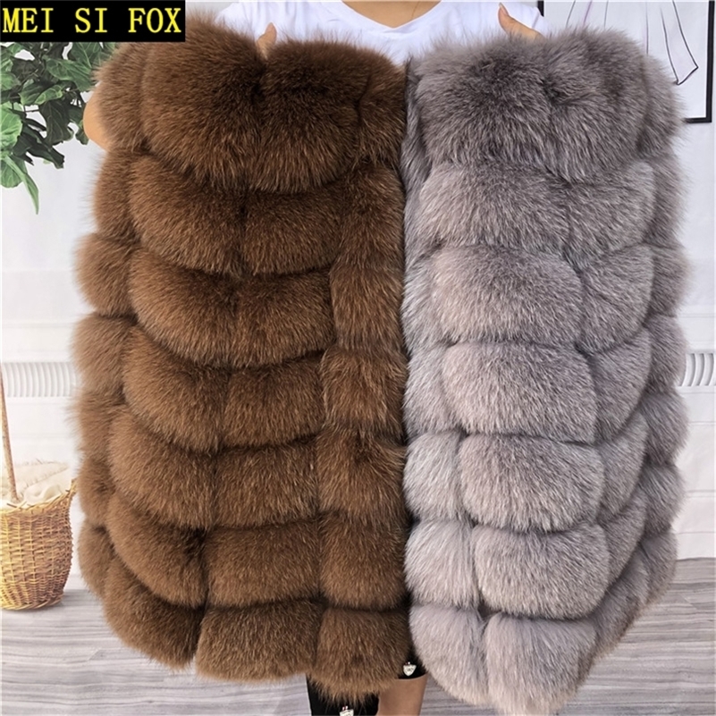 

fox ladies winter autumn warm made of Natural women's real vest genuine coat fur ves 201214, Purple gray