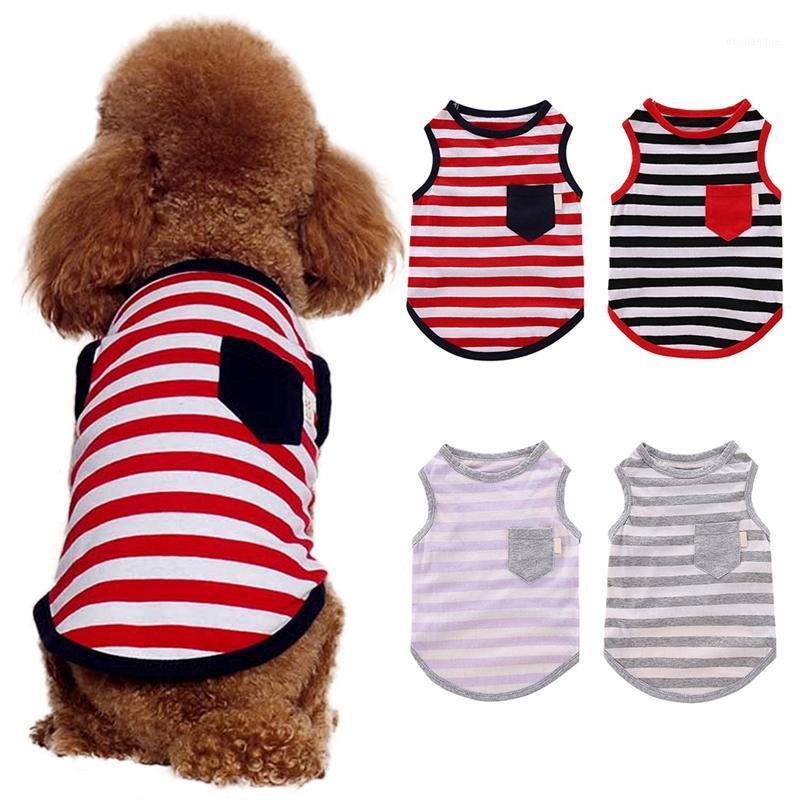 

et Dog Summer Thin Striped Pocket Vest Pet Clothes Clothing Accessories Soft Cute for Outdoor Puppy Decoration1