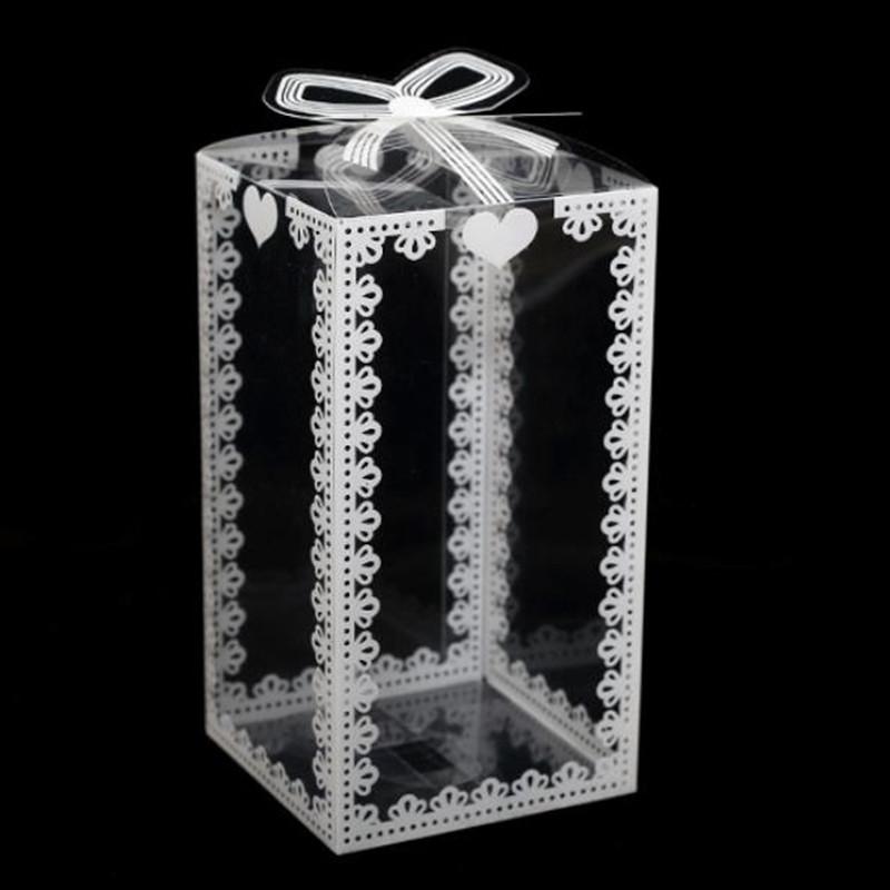 

5pcs Christmas Clear PVC Box Packing Wedding Favor Cake Packaging Chocolate Candy Dragees Apple Gift Event Transparent Gift Box