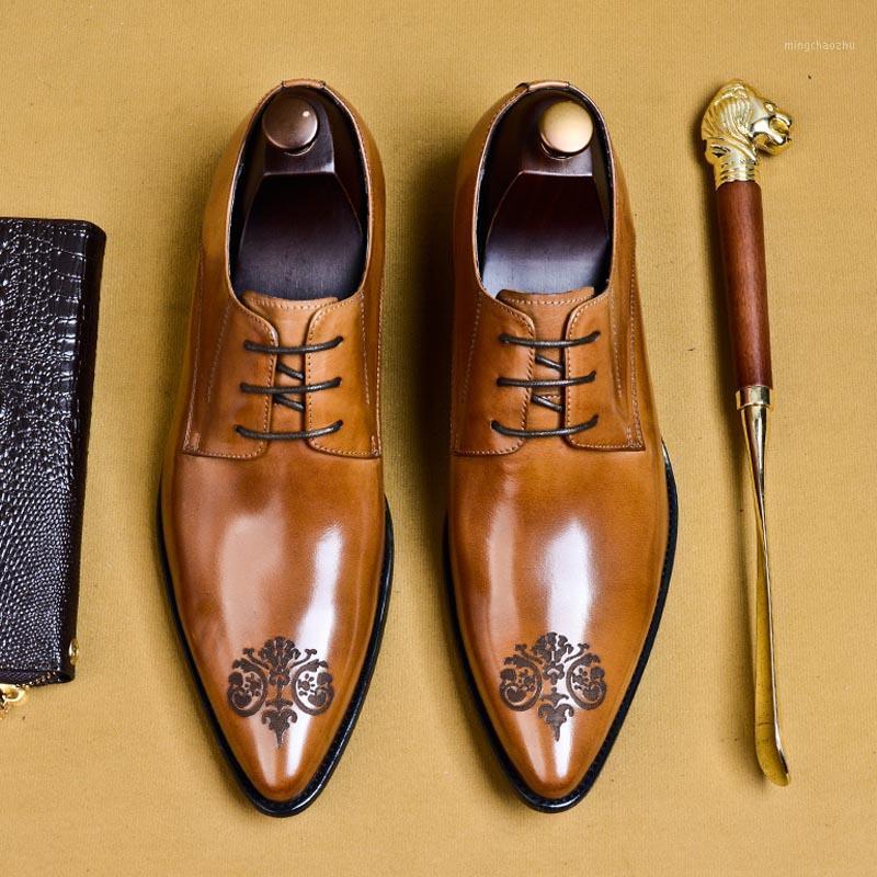 

Luxury Brogues Carved Shoes Men Handmade Men's Dress Oxfords Shoes Lace Up Business Wedding Patry for Men 3color A1691, Black