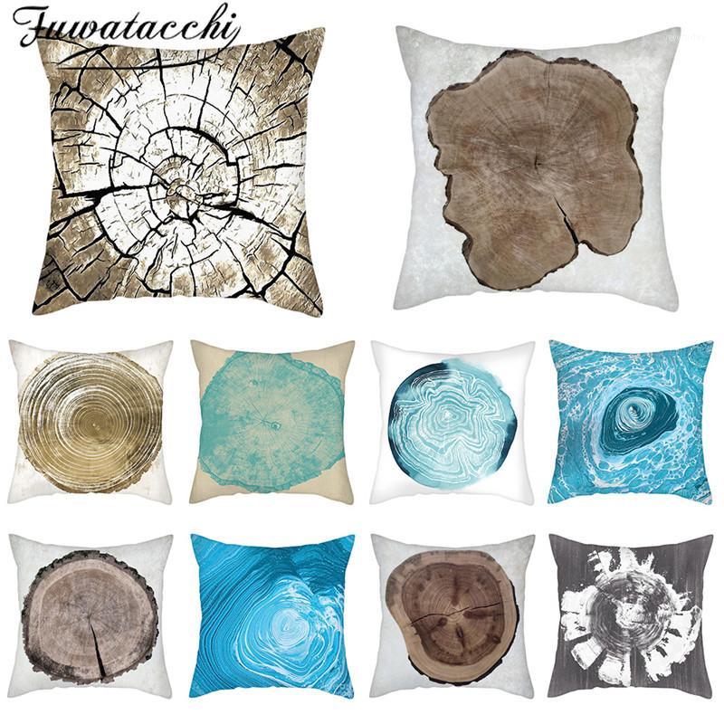 

Fuwatacchi Stump Texture The Rings Cushion Cover Plant Throw Pillowcase for Sofa Car Living Room Decorative Pillow Cover 45x45cm1, Tprpc17941