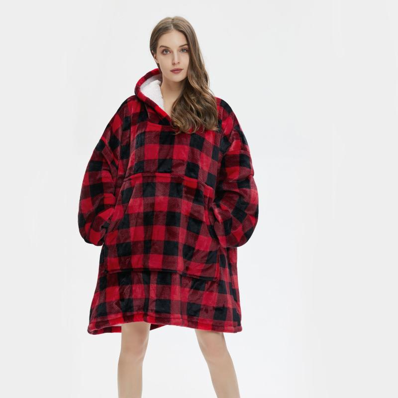 

Oversized Hoodies Sweatshirts Women Fleece Wearable Hoodie Blanket with Sleeves Warm Hooded Sweatshirts Sherpa Blanket