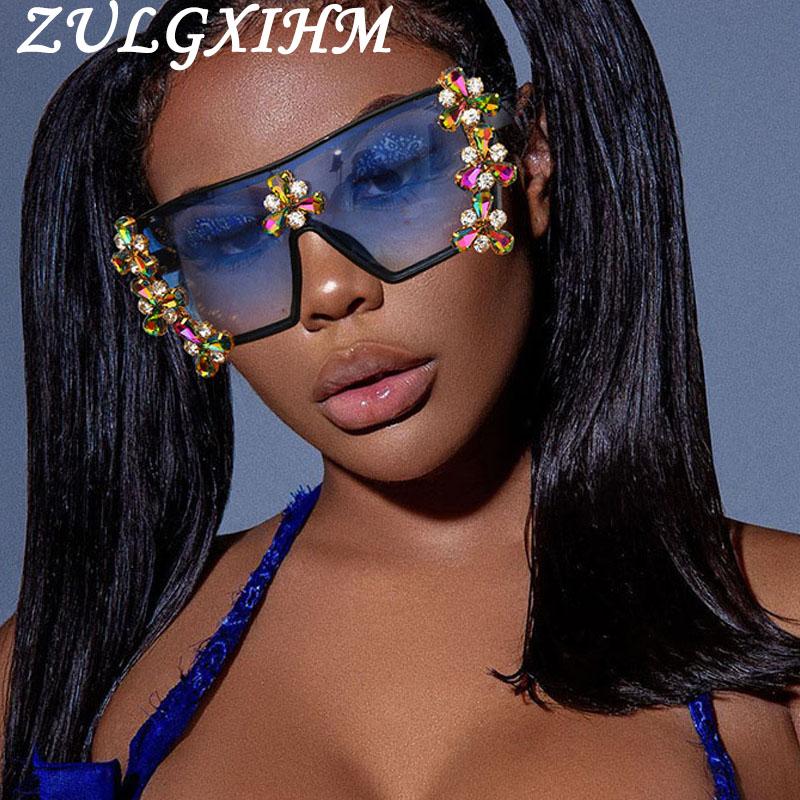 

Fashion Diamond Sunglasses Women 2021 Vintage Colorful Square Sunglasses Eyeglasses Gradient Luxury Punk Glasses UV400 Oculos