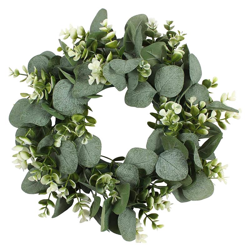 

Simulation Leaf Wreath Flowers Green Round Creative Artificial Garland Hanging Pendants Wedding Decoration Home Accessories