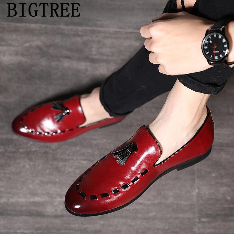 

Wedding Shoes Men Classic Leather Shoes Men Formal Tassel Loafers Coiffeur Elegant Chaussure Homme Bonan, Black