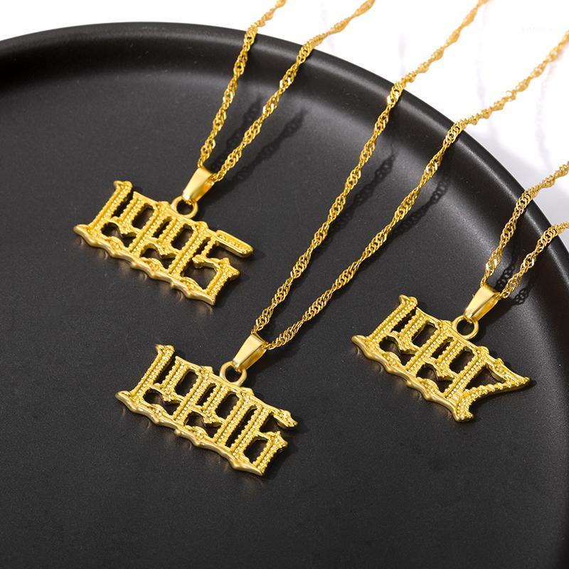 

Fashion Year Number Necklaces for Women Stainless Steel Year Necklace 1995 1996 1997 Birthday Gift from 1985-2020 Jewerly Gifts1