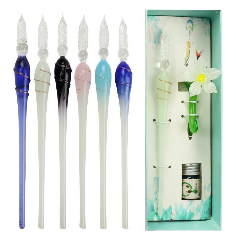 

Creative Crystal Glass Dip Pen Handmade Glass Multifunction Pen Mermaid/Flower Series Dip Signature Collection Stationery1
