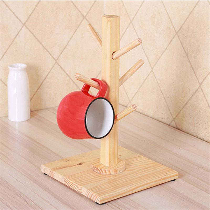 

Creative bamboo drain cup holder home cup holder Japanese solid wood storage rack tree storage
