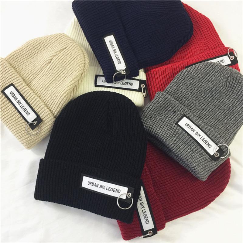 

Beanie/Skull Caps 2021 Men Women Autumn Winter Warm Hat Fashion Hip Hop Pure Color Iron Hoop Embroidery Beanies Brand Knitted Cap, White