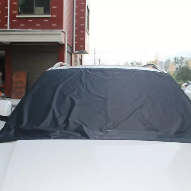 

Car Snow Protect Cover Magnetic Windshield Ice Sun Frost Protector Tarp Sun Shield Black silver Color New Version