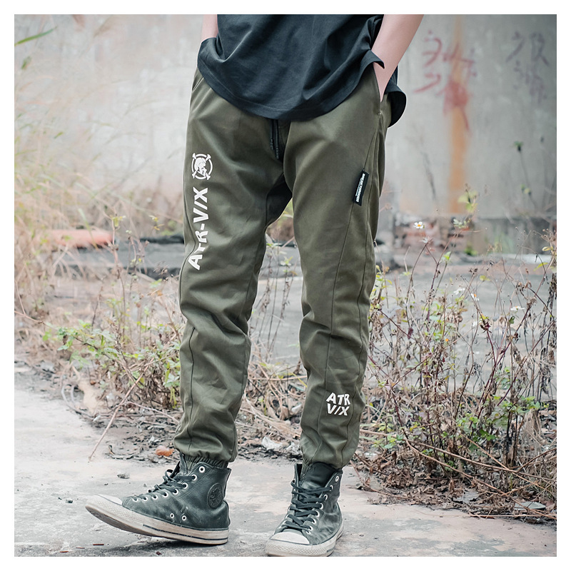

2021 Overalls New Solid Color Leggings in Early Spring Men's Casual Handsome Slim Pants Men Smuf, Black