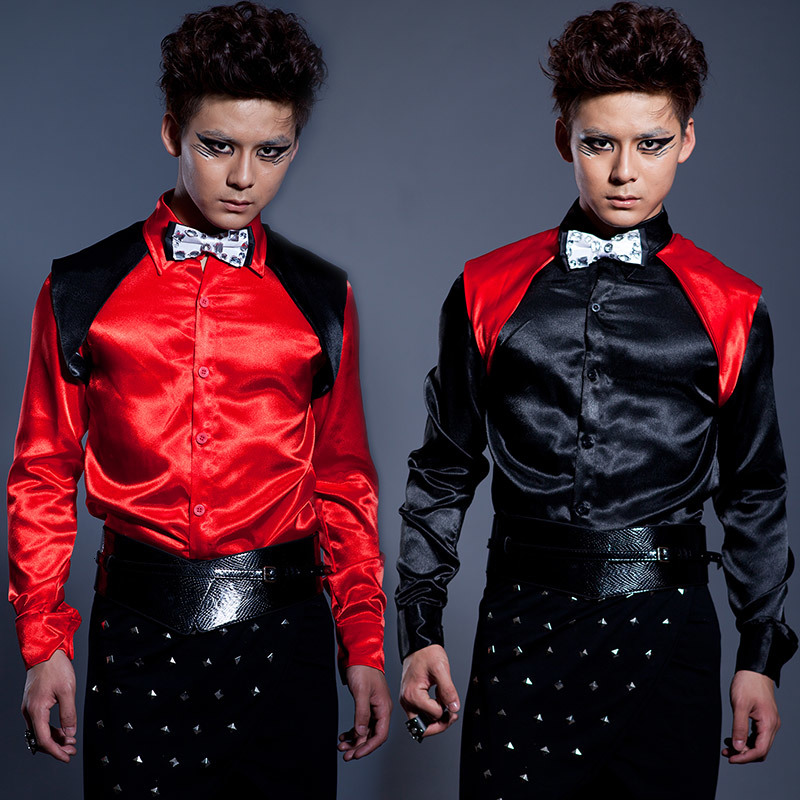 

2021 New S-5xl!!! Fashion Club Boom Black Sewing Stage Singer Men's Garments Leather Suit 2QLZ, 11