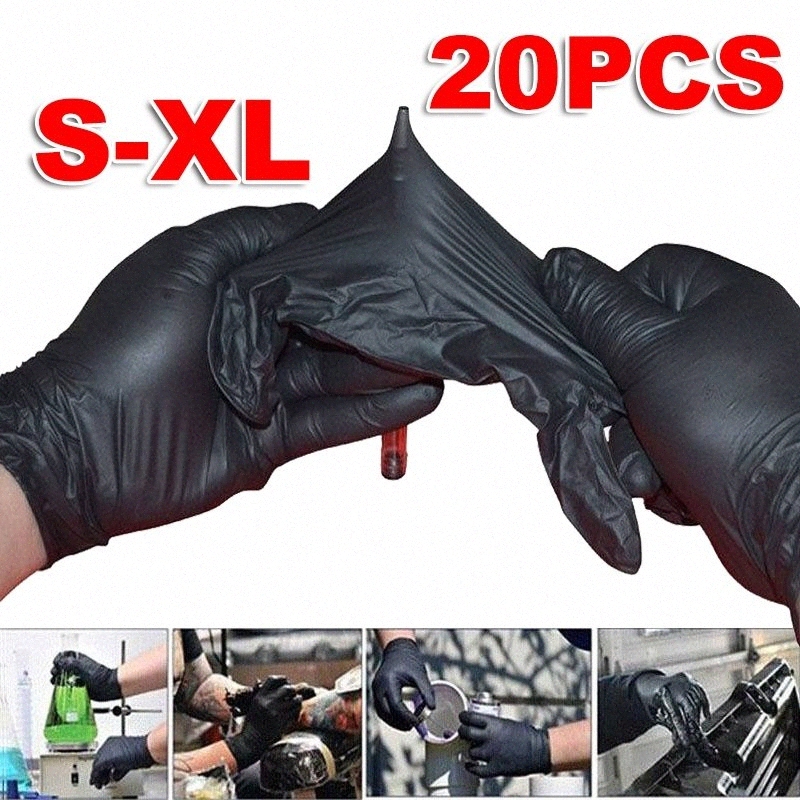 

20PC S/M/L/XL Disposable Soft Black Latex Tattoo Gloves Nitrile Latex Sterile Permanent Tattoo Gloves Accessories P1Ed#