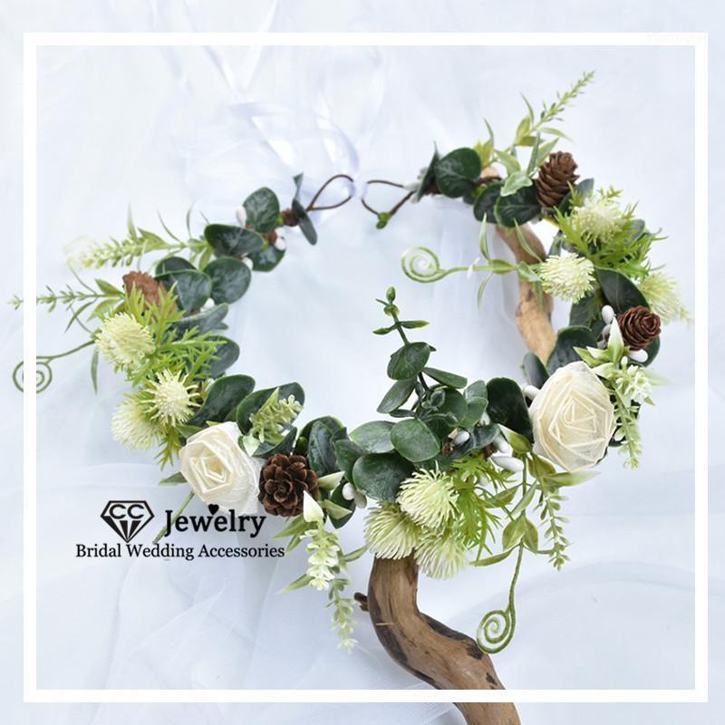 

Hairband Flower Wedding Jewelry Headband Engagement Hair Accessories For Women Bridesmdais 100% Handmade Party Hairwear DD01 Clips & Barrett, Golden;silver