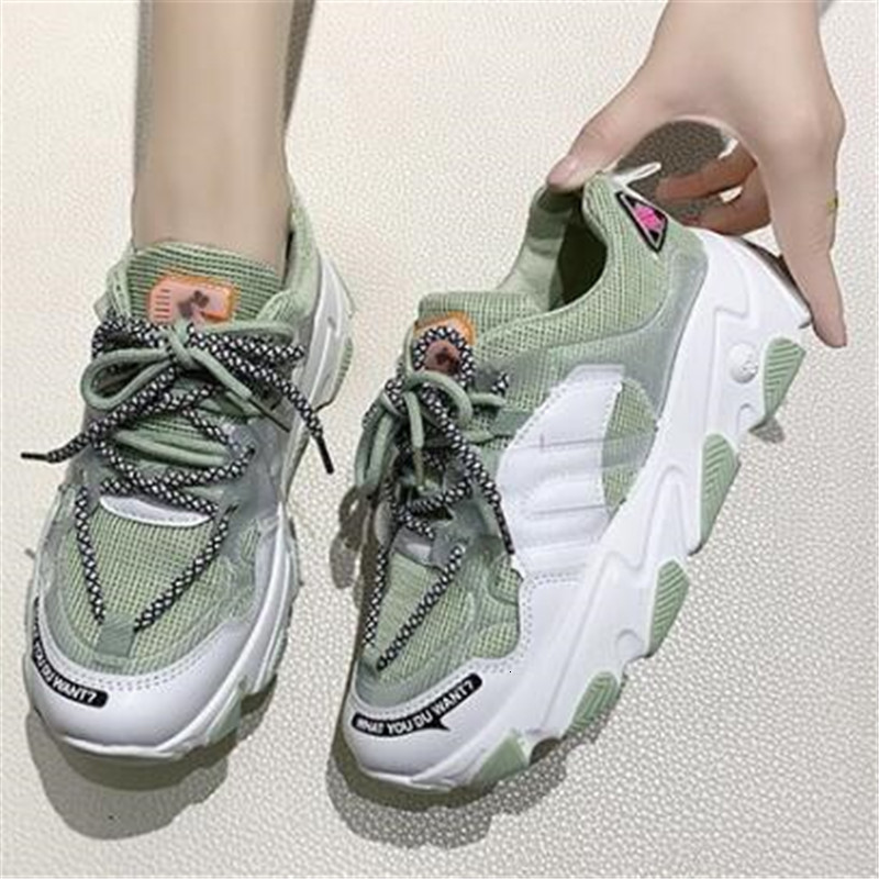 

Spring 2021 New Summer Women Chunky Fashion Breathable Mesh Female News Walking Shoes 4AQL, Gray