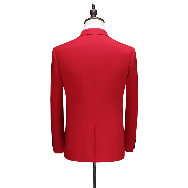 

2021 Men Wedding Men's Vest Business Skinny Suits Define Male- 3 Suit K6H1, Red.