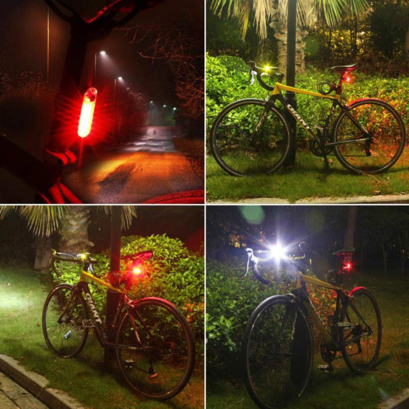 

2pc Cycling Bike Bicycle Cycling 4 Modes USB Rechargeable LED Rear Taillight Lamp Red Warning Light Rear Bicycle Lamp