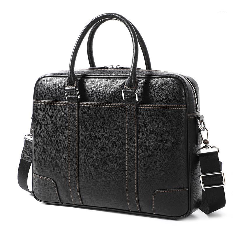 

2020 Genuine Leather Men's Briefcase Handbag Cross Section Men's Computer Bag Business laptop Bag1
