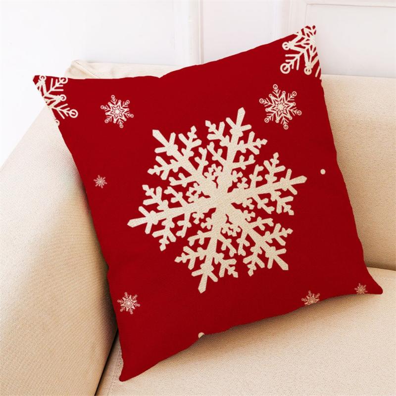 

4Pcs Christmas Cushion Cover Pillow Case Christmas Pattern Sofa Car Throw Cushion Cover Home Decor Cotton Linen pillow covers